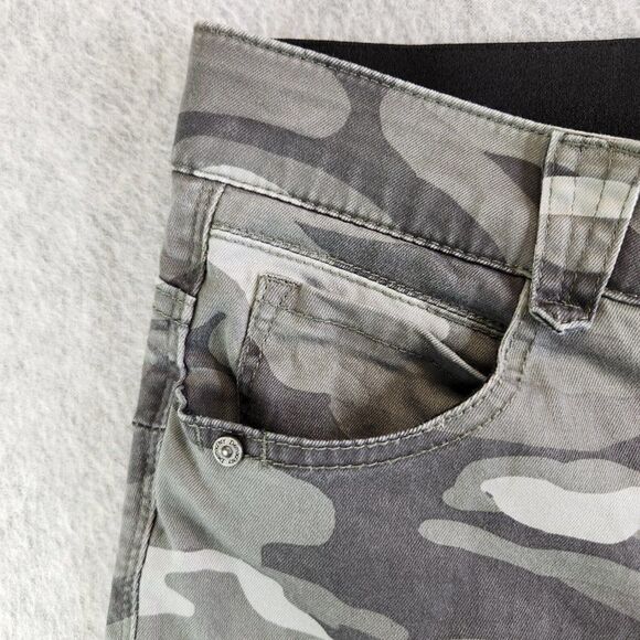 Democracy Ab Technology Pants Womens 10 Gray Camo Tapered Slimming Comfort - Picture 3 of 16